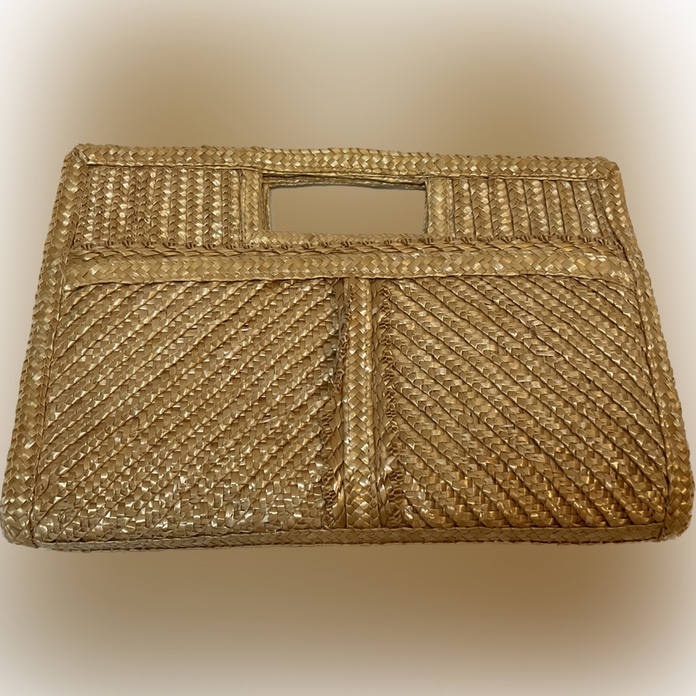 Vintage Tan Straw Handbag Purse Probably c1988